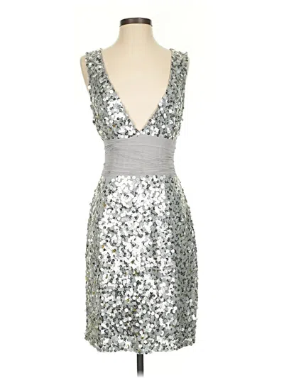 Pre-owned Bcbgmaxazria Cocktail Dress In Silver