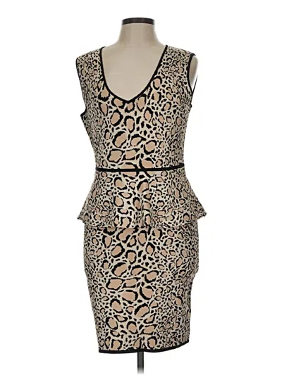 Pre-owned Bcbgmaxazria Cocktail Dress In Tan