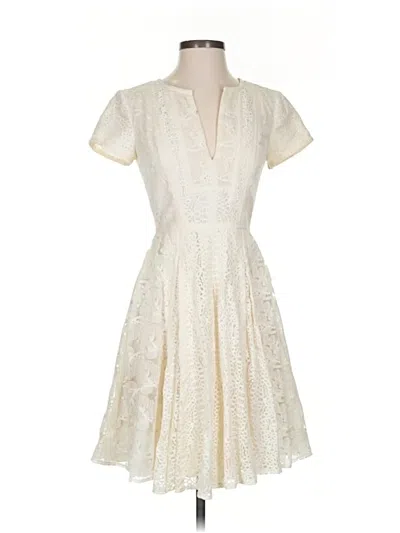 Pre-owned Bcbgmaxazria Cocktail Dress In White