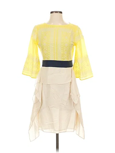 Pre-owned Bcbgmaxazria Cocktail Dress In Yellow