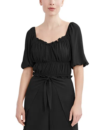 Bcbgmaxazria Linen-blend Top In Nocolor