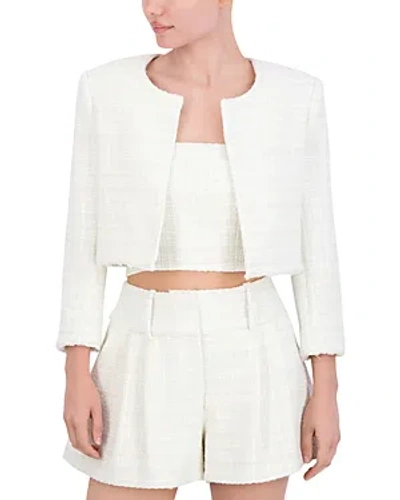 Bcbgmaxazria Cropped Tweed Jacket In White