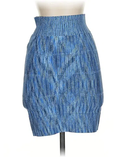 Pre-owned Bcbgmaxazria Denim Skirt In Blue