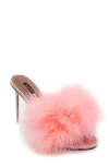Bcbgmaxazria Dennika Ostrich Feather Sandal In Peach