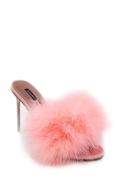 Bcbgmaxazria Dennika Ostrich Feather Sandal In Peach