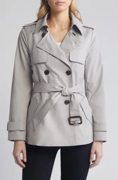 Bcbgmaxazria Double Breasted Belted Trench Coat In Stone