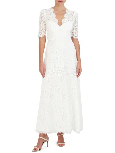 Bcbgmaxazria Eliana Womens Lace Maxi Evening Dress In White