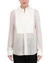 Bcbgmaxazria Embellished Tuxedo Shirt In Pristine