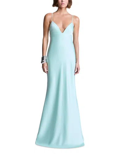 Bcbgmaxazria Faith Plunging Neck Gown In Blue