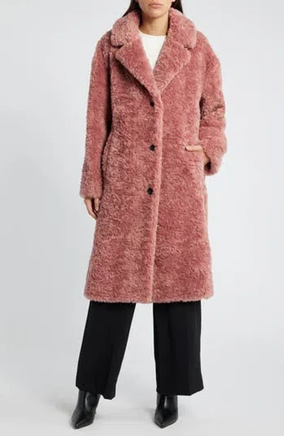 Bcbgmaxazria Faux Fur Coat In Mauve