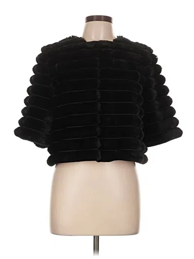 Pre-owned Bcbgmaxazria Faux Fur Jacket In Black