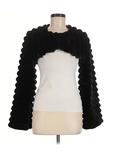 Pre-owned Bcbgmaxazria Faux Fur Jacket In Black