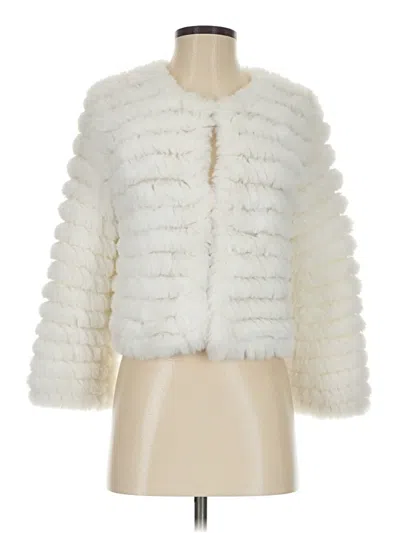 Pre-owned Bcbgmaxazria Faux Fur Jacket In Ivory