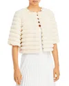 Bcbgmaxazria Faux Fur Shrug In Gardenia