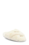Bcbgmaxazria Faux Fur Slide Slipper In White