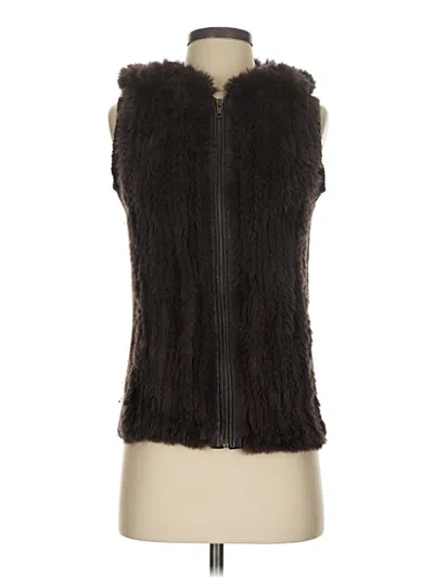 Pre-owned Bcbgmaxazria Faux Fur Vest In Brown
