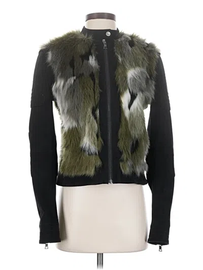 Pre-owned Bcbgmaxazria Faux Fur Vest In Green