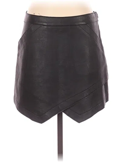 Pre-owned Bcbgmaxazria Faux Leather Skirt In Black