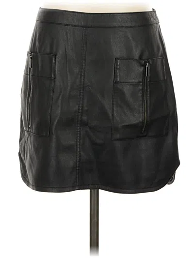 Pre-owned Bcbgmaxazria Faux Leather Skirt In Black