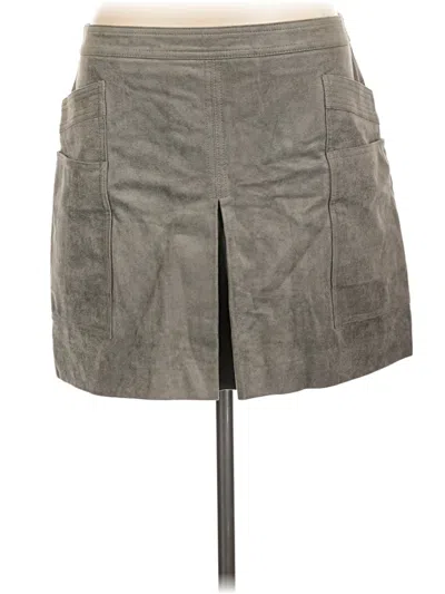 Pre-owned Bcbgmaxazria Faux Leather Skirt In Gray