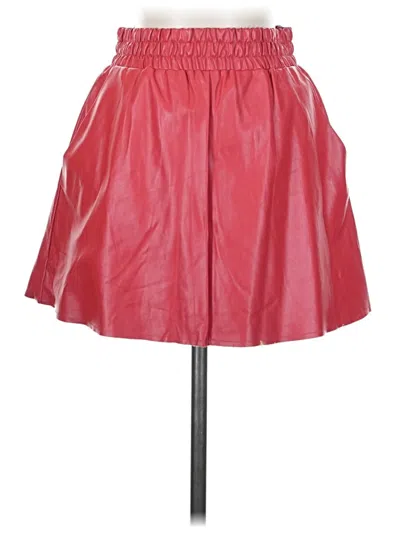 Pre-owned Bcbgmaxazria Faux Leather Skirt In Red