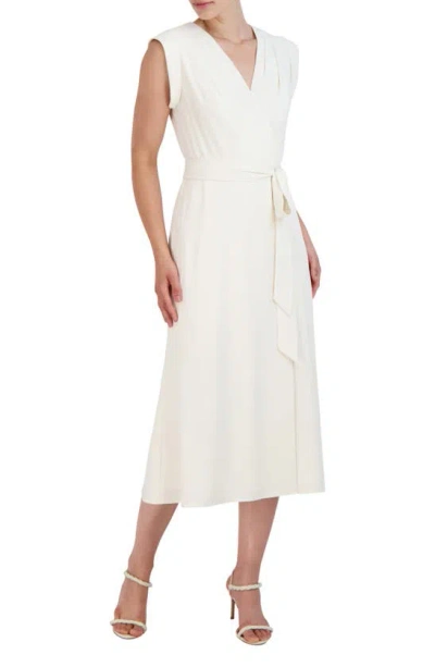 Bcbgmaxazria Faux Wrap Midi Dress In Gardenia