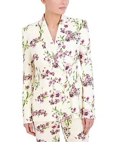 Bcbgmaxazria Floral One Button Blazer In Floral Multi