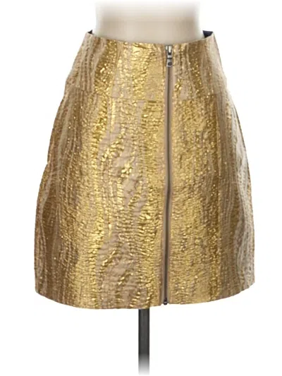 Pre-owned Bcbgmaxazria Formal Skirt In Gold
