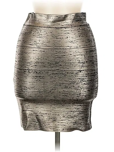Pre-owned Bcbgmaxazria Formal Skirt In Silver