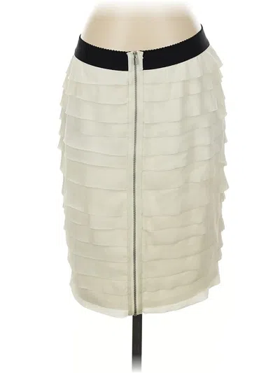 Pre-owned Bcbgmaxazria Formal Skirt In White