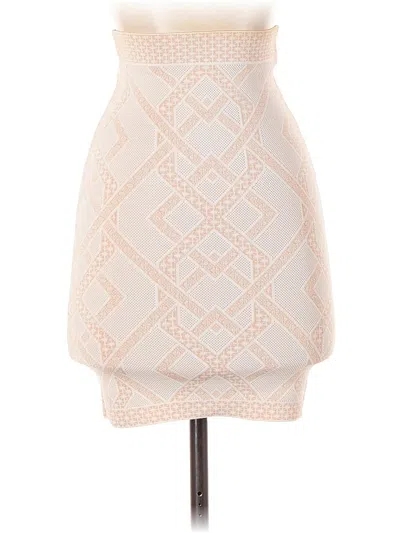 Pre-owned Bcbgmaxazria Formal Skirt In White
