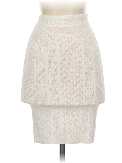 Pre-owned Bcbgmaxazria Formal Skirt In White