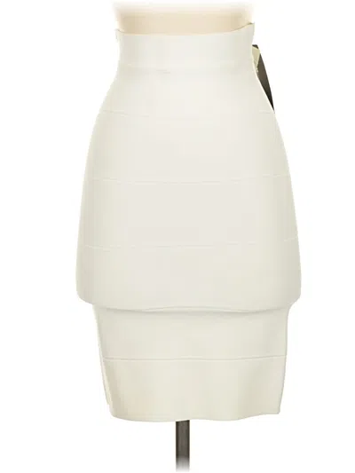 Pre-owned Bcbgmaxazria Formal Skirt In White