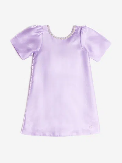 Bcbgmaxazria Babies'  Girls A-line Satin Dress In Purple