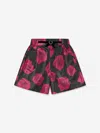 Bcbgmaxazria Girls Digital Print Rose Shorts In Black