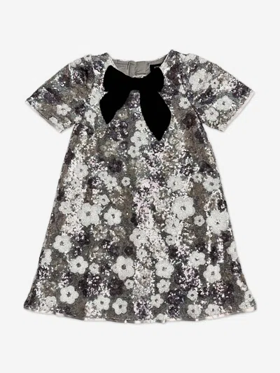 Bcbgmaxazria Babies'  Girls Floral Sequin Dress In Black