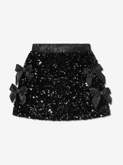 Bcbgmaxazria Kids'  Girls Sequin Velvet Skirt In Black