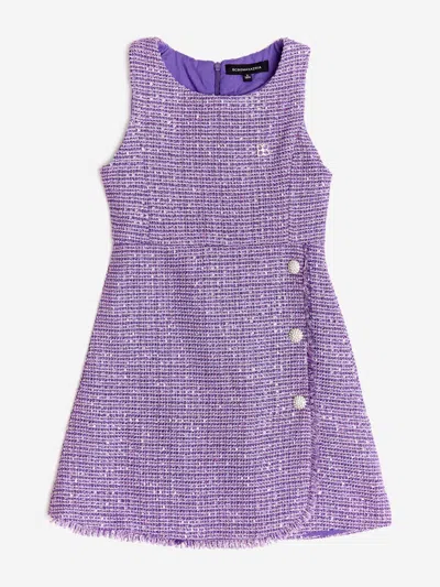 Bcbgmaxazria Babies'  Girls Sleeveless Tweed Dress In Purple