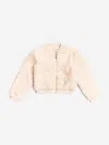 Bcbgmaxazria Girls Texture Fur Bomber Jacket In Neutral