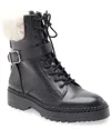 Bcbgmaxazria Helina Combat Bootie With Faux Shearling In Black