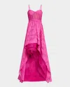 Bcbgmaxazria High-low Fil Coupe Corset Gown In Pink