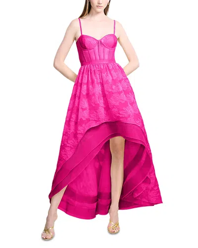 Bcbgmaxazria High Low Organza Tulle Gown In Pink