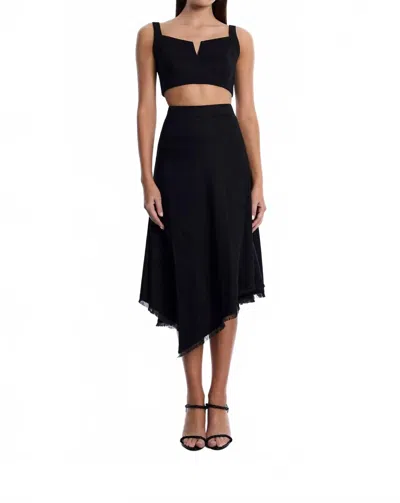Bcbgmaxazria High Slit Flared Midi Skirt In Black