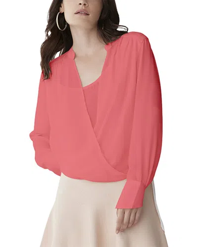 Bcbgmaxazria Jaklyn Draped Front Blouse In Pink
