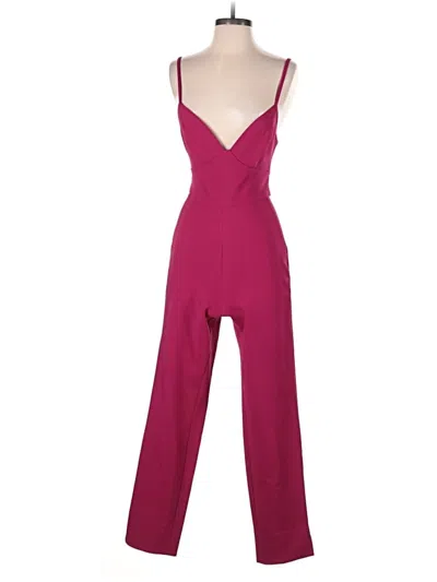 Pre-owned Bcbgmaxazria Jumpsuit In Burgundy