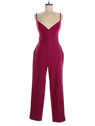 Pre-owned Bcbgmaxazria Jumpsuit In Burgundy