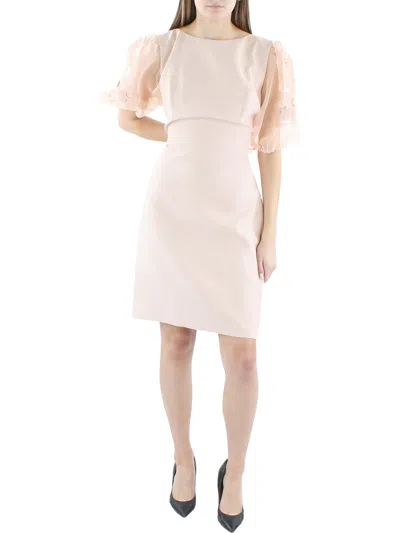 Bcbgmaxazria Kamille Womens Sheer Organza Mini Dress In Pink