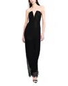 Bcbgmaxazria Strapless Floral Lace Column Gown In Black