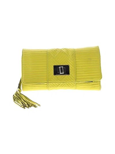 Pre-owned Bcbgmaxazria Leather Clutch In Yellow