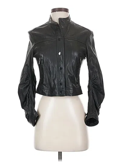 Pre-owned Bcbgmaxazria Leather Jacket In Black